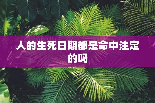 人的生死日期都是命中注定的吗