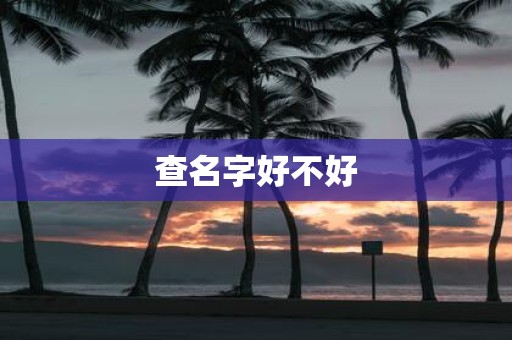 查名字好不好