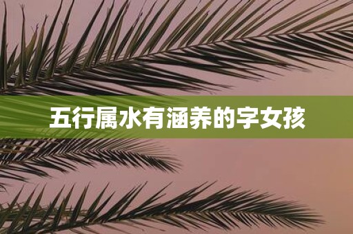 五行属水有涵养的字女孩