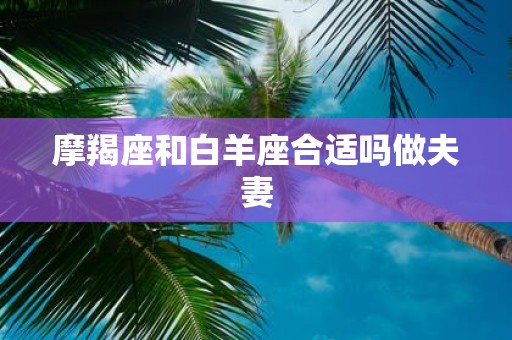 摩羯座和白羊座合适吗做夫妻