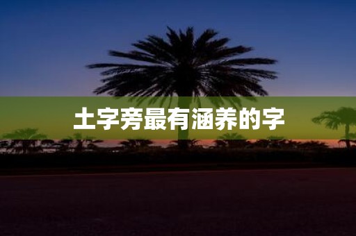土字旁最有涵养的字