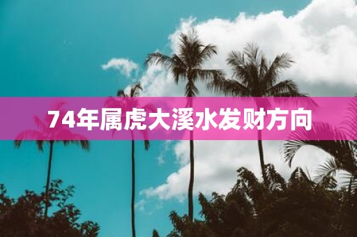 74年属虎大溪水发财方向