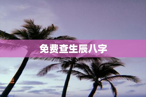免费查生辰八字