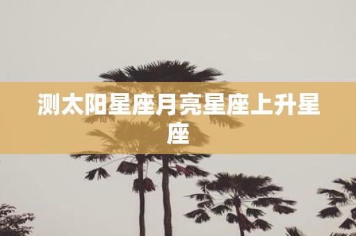 测太阳星座月亮星座上升星座
