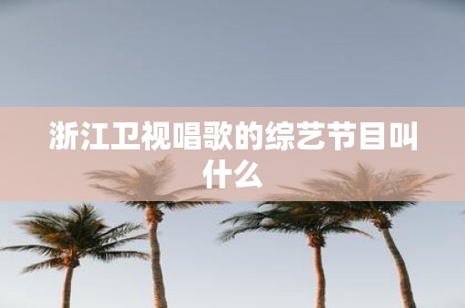 浙江卫视唱歌的综艺节目叫什么