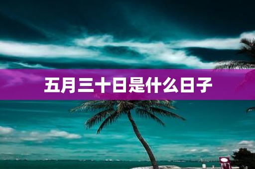 五月三十日是什么日子