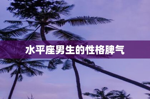 水平座男生的性格脾气