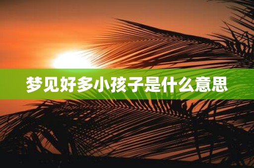 梦见好多小孩子是什么意思
