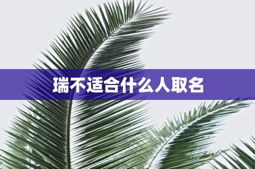 瑞不适合什么人取名