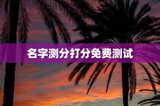 名字测分打分免费测试
