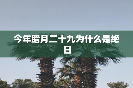 今年腊月二十九为什么是绝日