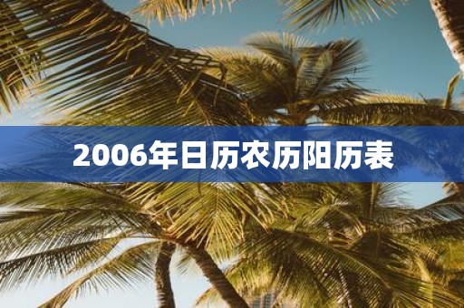 2006年日历农历阳历表