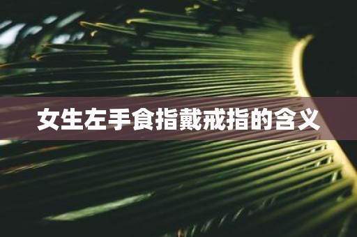 女生左手食指戴戒指的含义