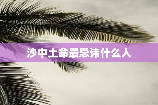 沙中土命最忌讳什么人