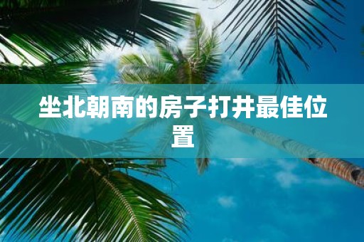 坐北朝南的房子打井最佳位置