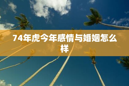 74年虎今年感情与婚姻怎么样