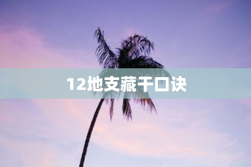 12地支藏干口诀