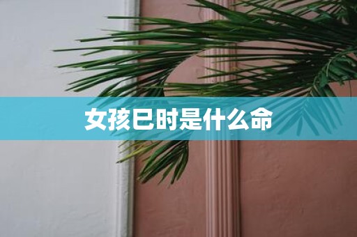 女孩巳时是什么命