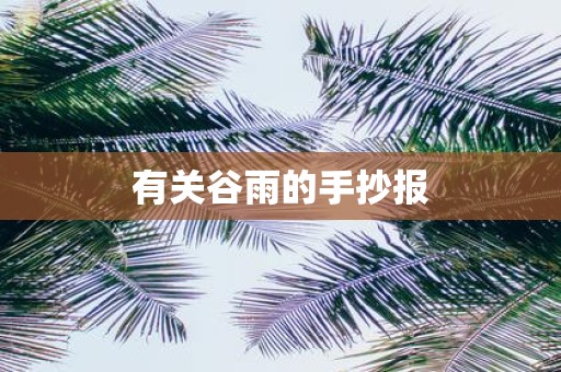 有关谷雨的手抄报