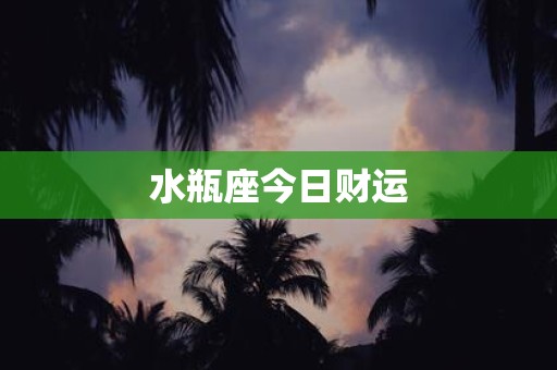 水瓶座今日财运