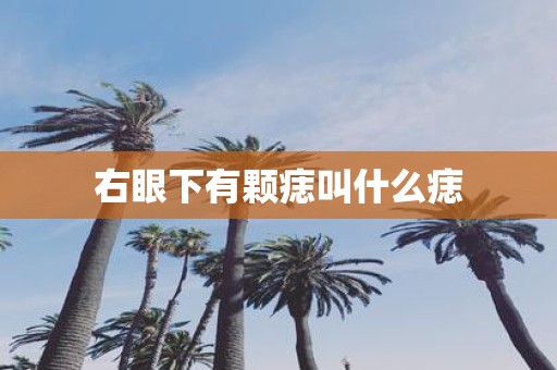 右眼下有颗痣叫什么痣