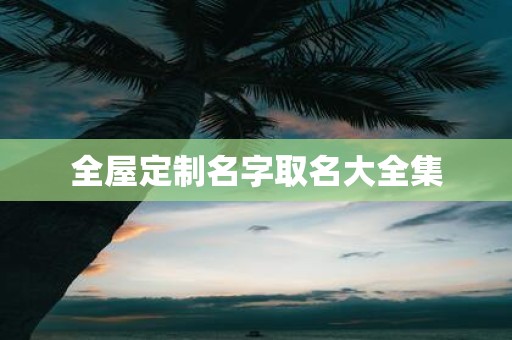 全屋定制名字取名大全集
