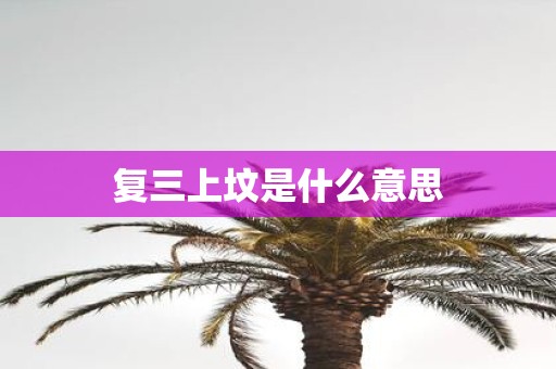 复三上坟是什么意思