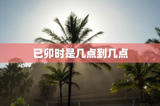 已卯时是几点到几点