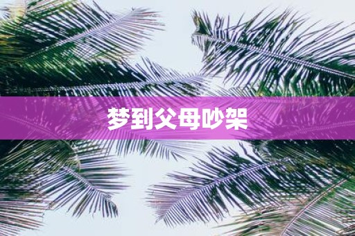 梦到父母吵架