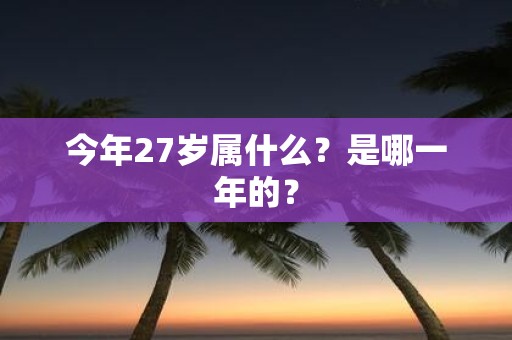 今年27岁属什么？是哪一年的？