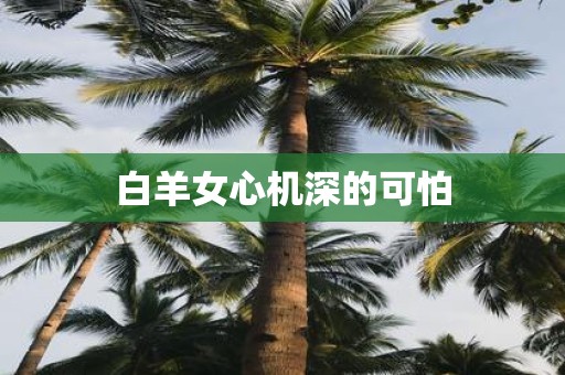 白羊女心机深的可怕