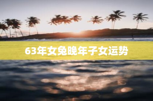 63年女兔晚年子女运势