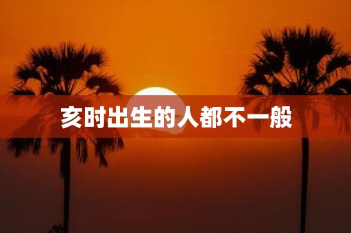 亥时出生的人都不一般