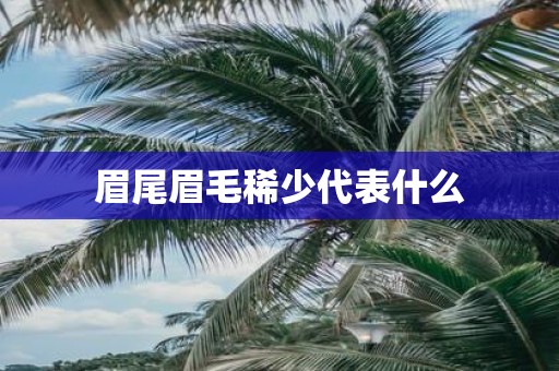眉尾眉毛稀少代表什么