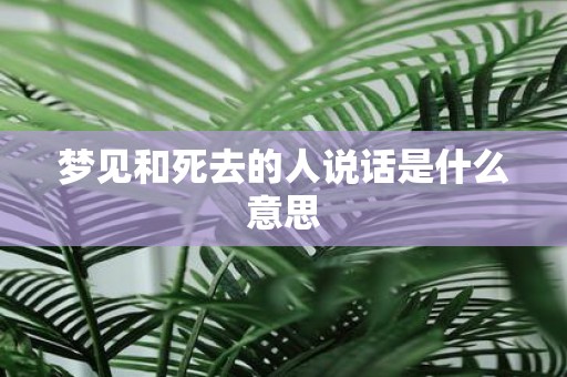 梦见和死去的人说话是什么意思