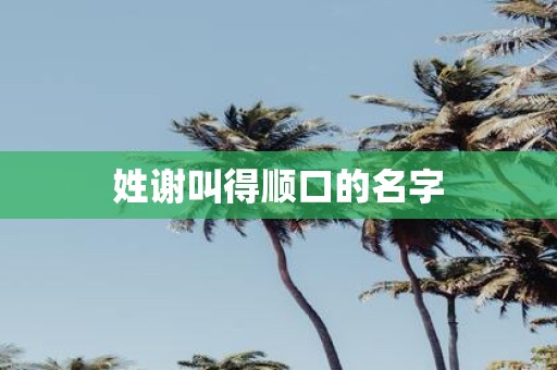 姓谢叫得顺口的名字