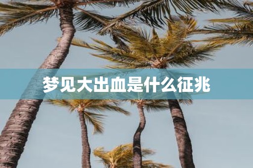 梦见大出血是什么征兆