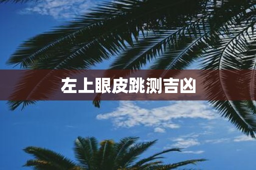 左上眼皮跳测吉凶