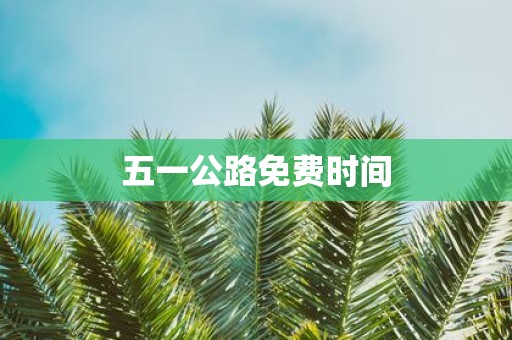 五一公路免费时间