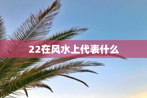 22在风水上代表什么