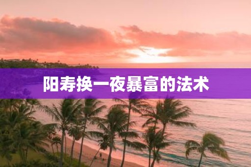 阳寿换一夜暴富的法术