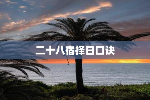 二十八宿择日口诀