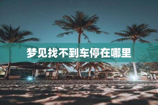 梦见找不到车停在哪里