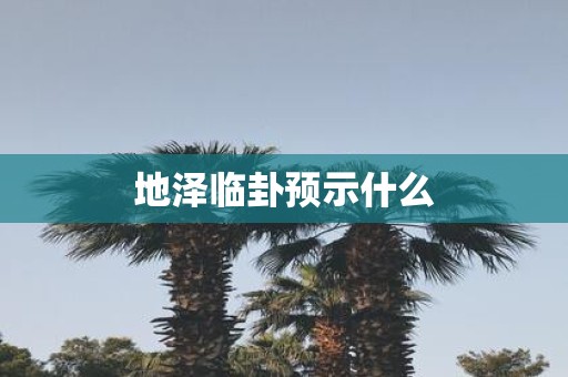地泽临卦预示什么