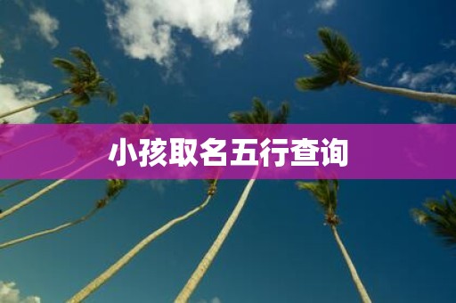 小孩取名五行查询
