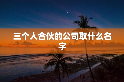 三个人合伙的公司取什么名字