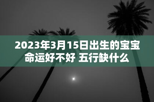 2025年3月15日出生的宝宝命运好不好 五行缺什么