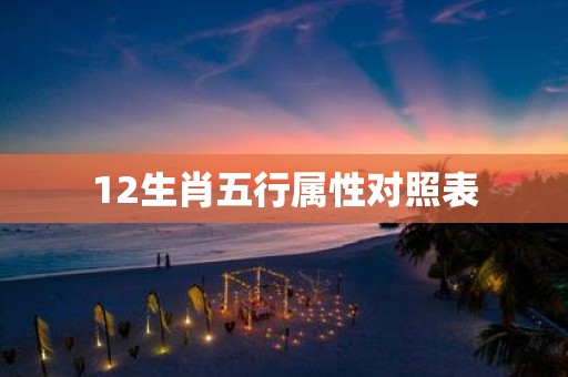 12生肖五行属性对照表