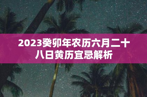 2025癸卯年农历六月二十八日黄历宜忌解析