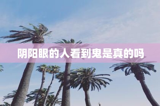 阴阳眼的人看到鬼是真的吗